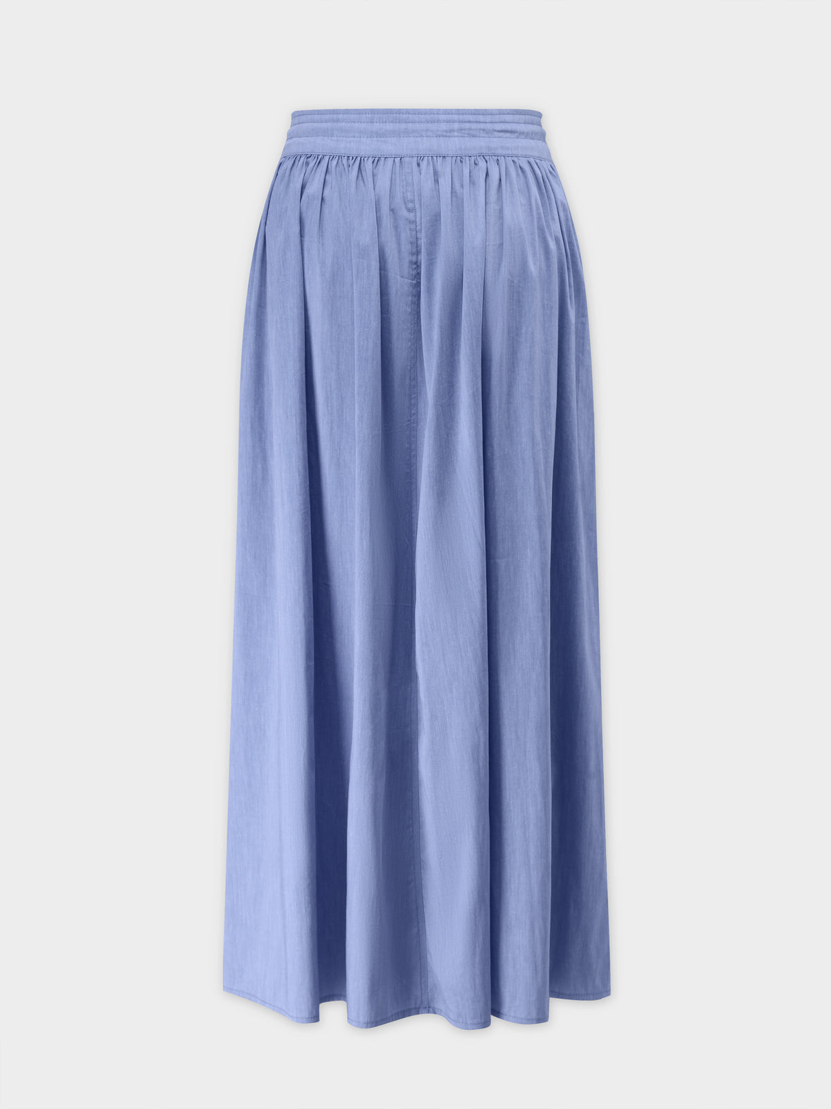 Falda con tirador en la cintura-Chambray Azul