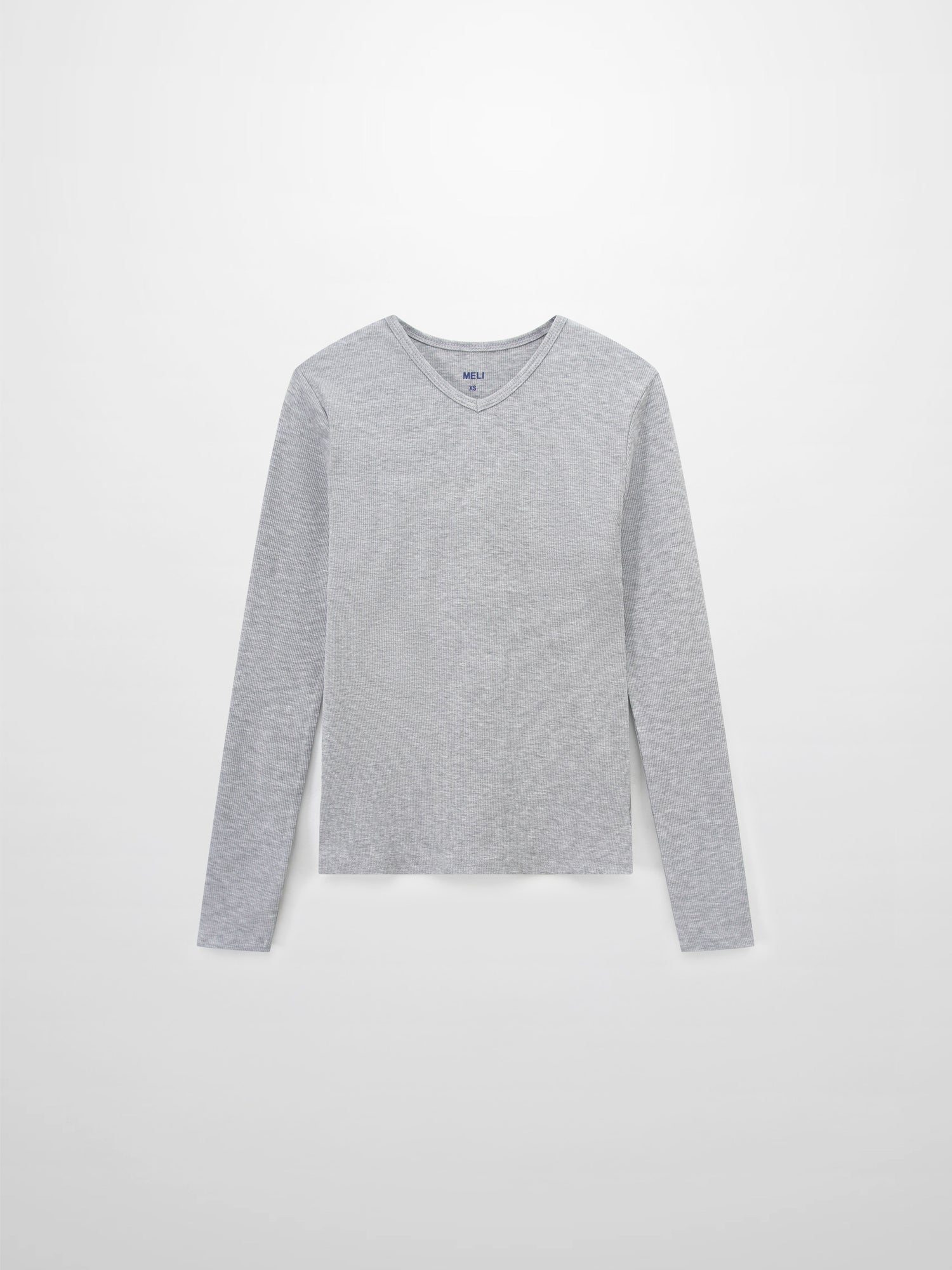Soft Ribbed High V Tee-Heathered Grey