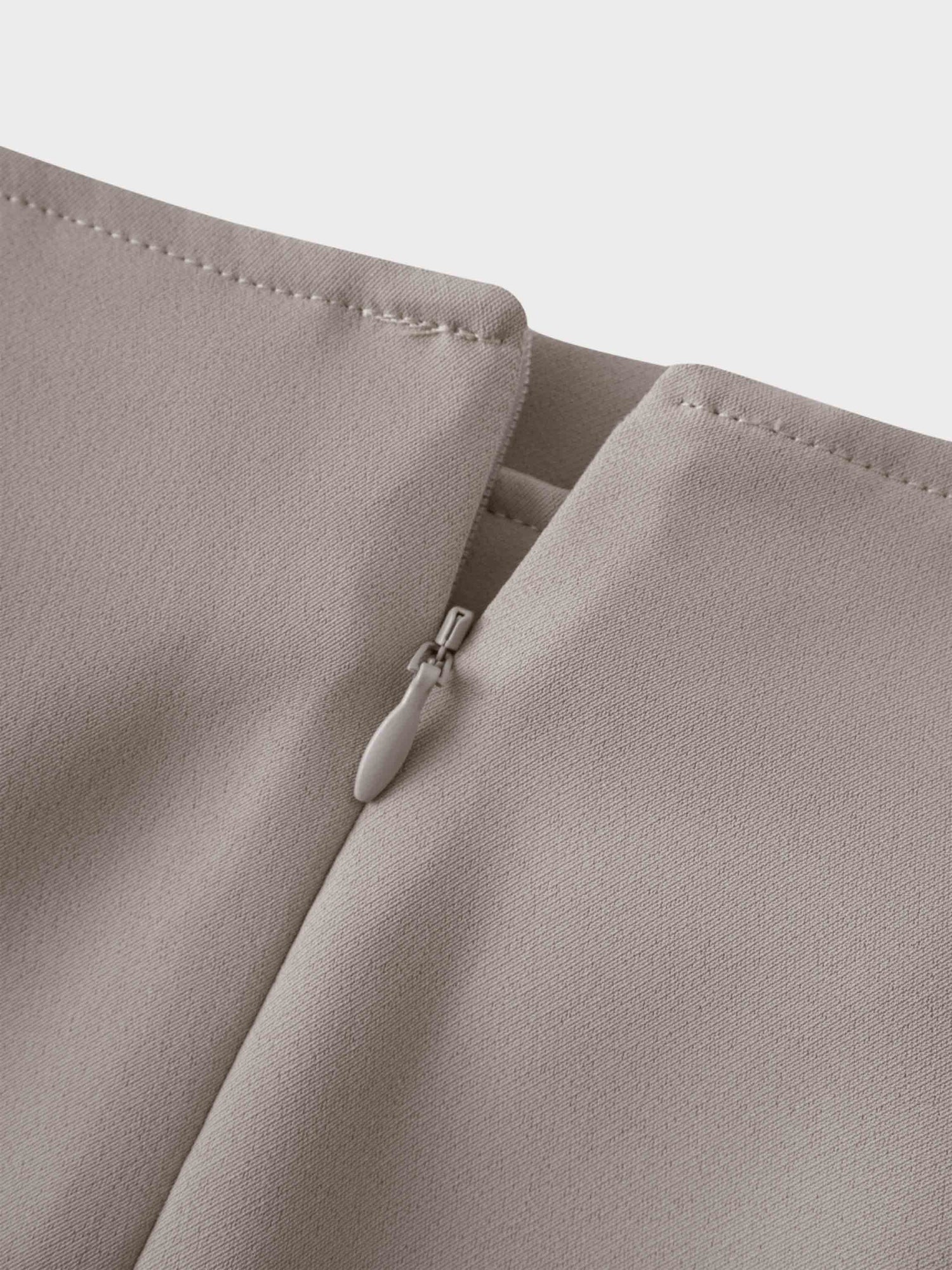 Ring Detail Faux Wrap Skirt-Tan