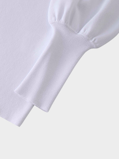 High Cuff Sweater-White