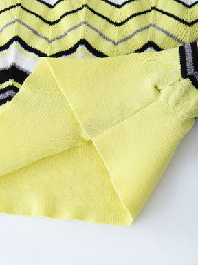 Wave Stripe Sweater-Yellow/Black