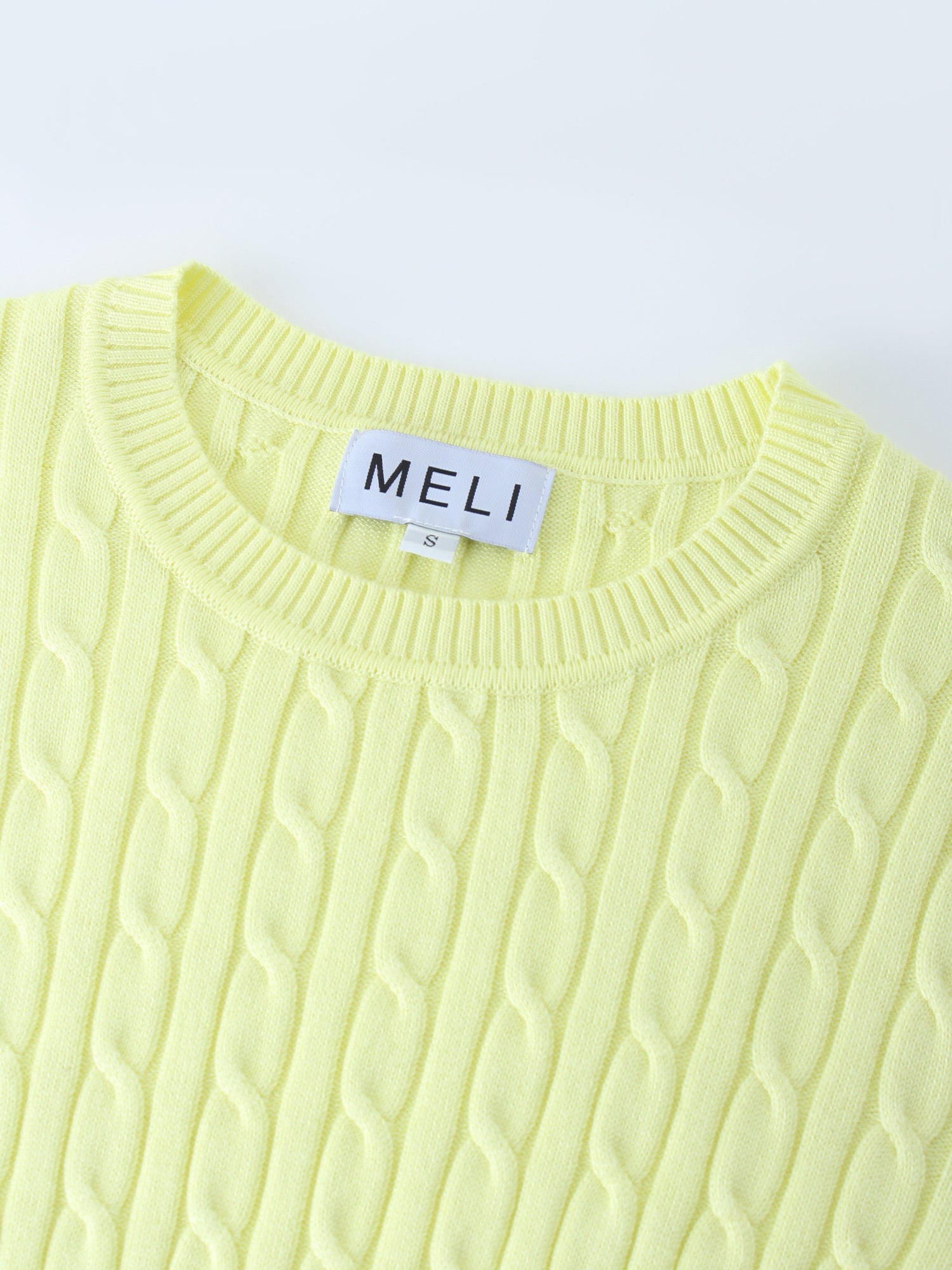 Knit Cable Sweater-Yellow