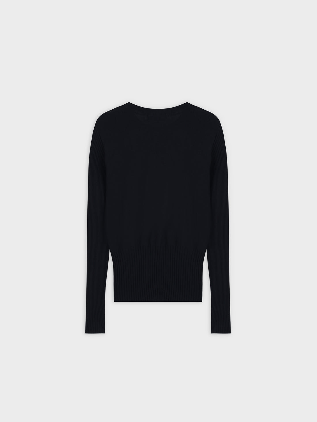 RIBBED WAISTED SWEATER-BLACK