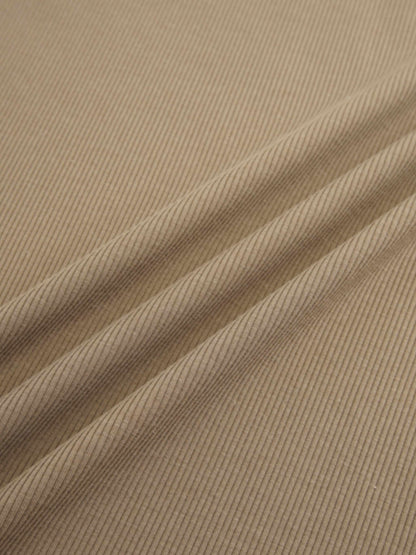 Soft Ribbed High V Tee-Mocha Mousse
