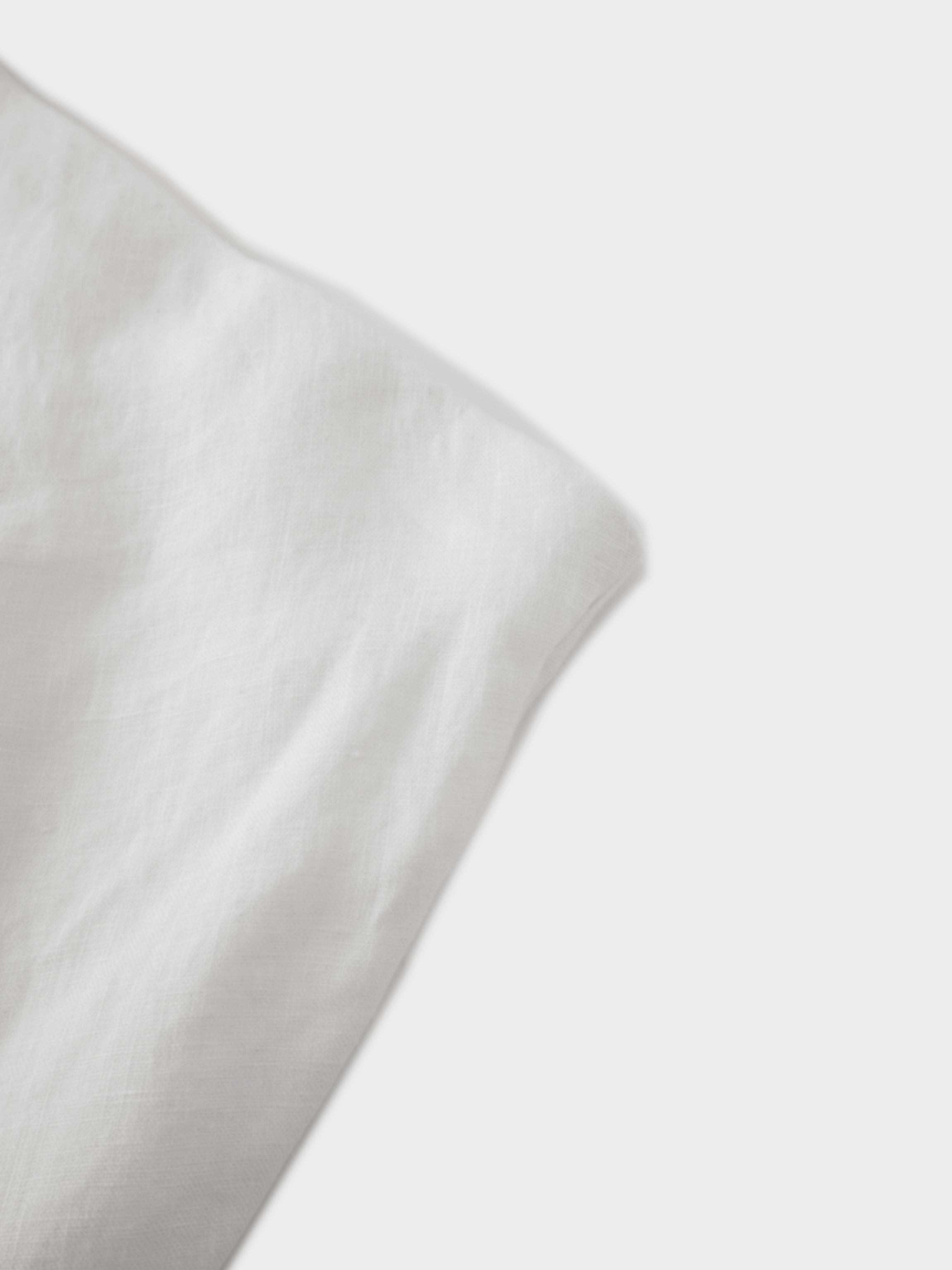 Linen Slip Skirt-White