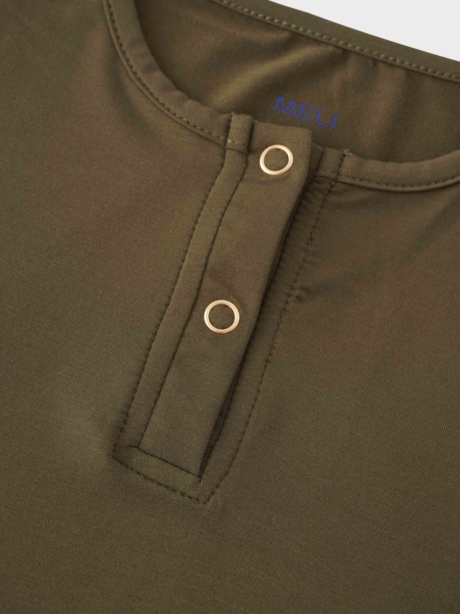 SIDE ELASTIC TEE-OLIVE