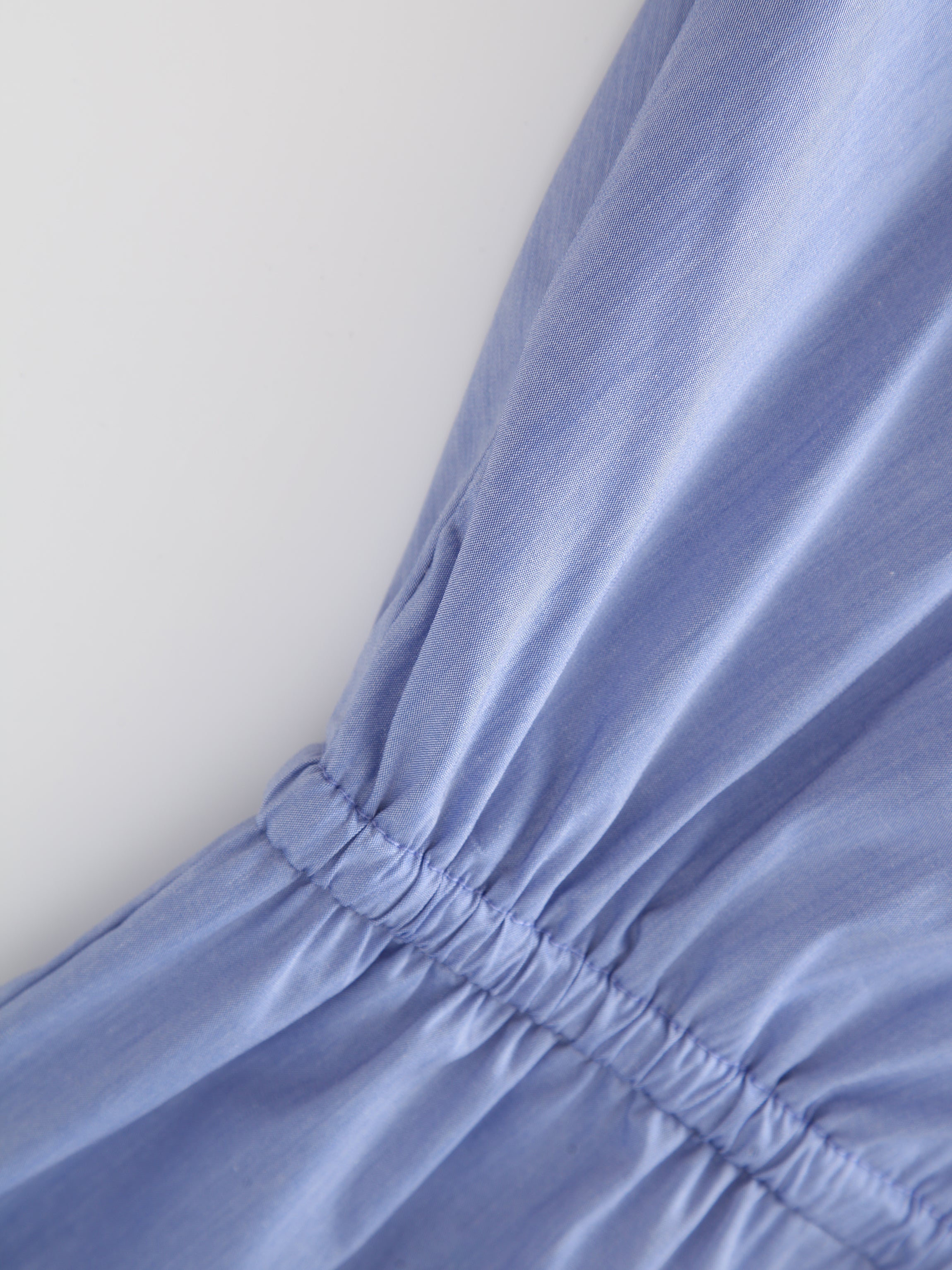 Vestido Polo Puff-Chambray Azul