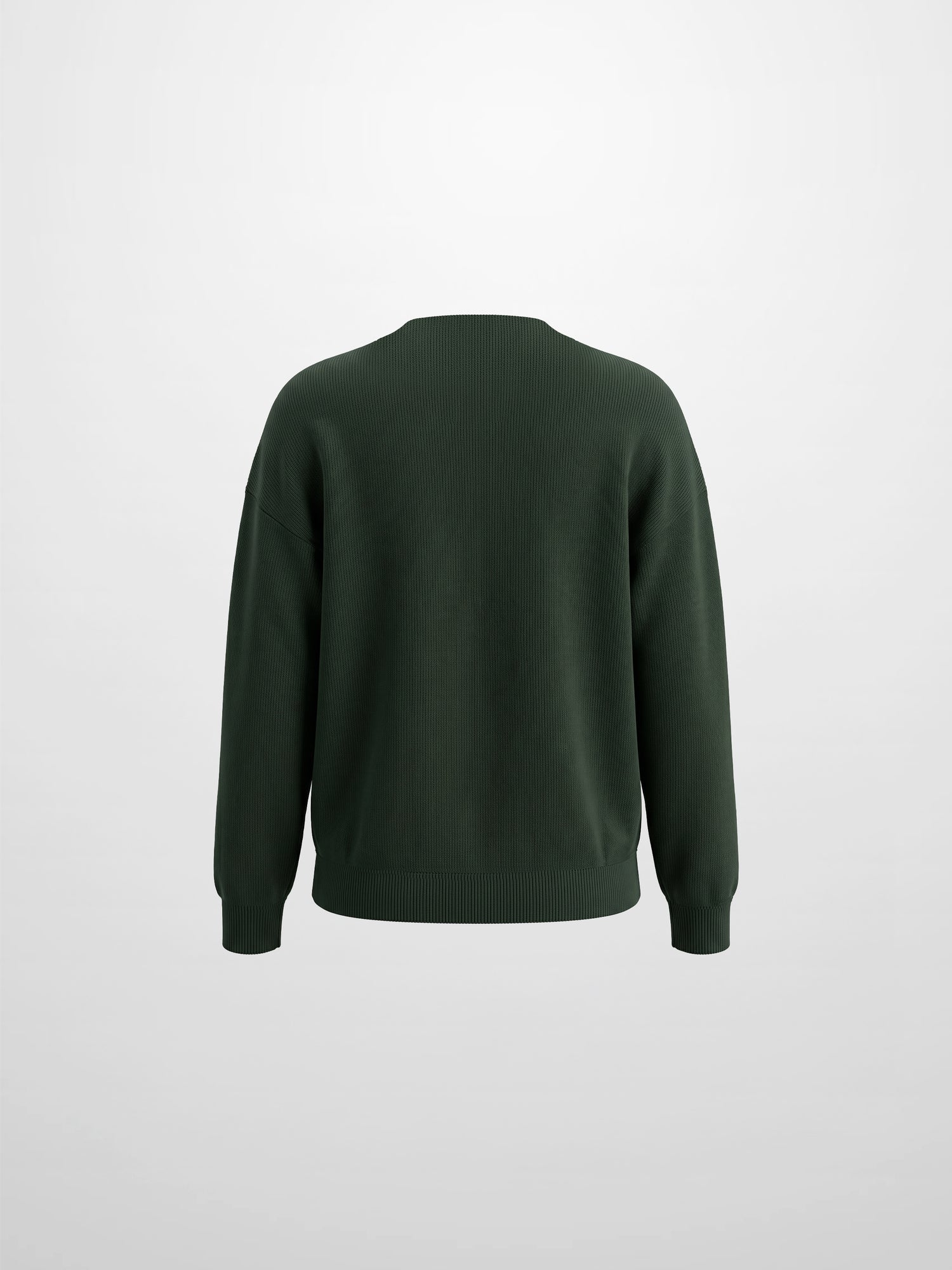 Thin Knit Center Cable Sweater - Green