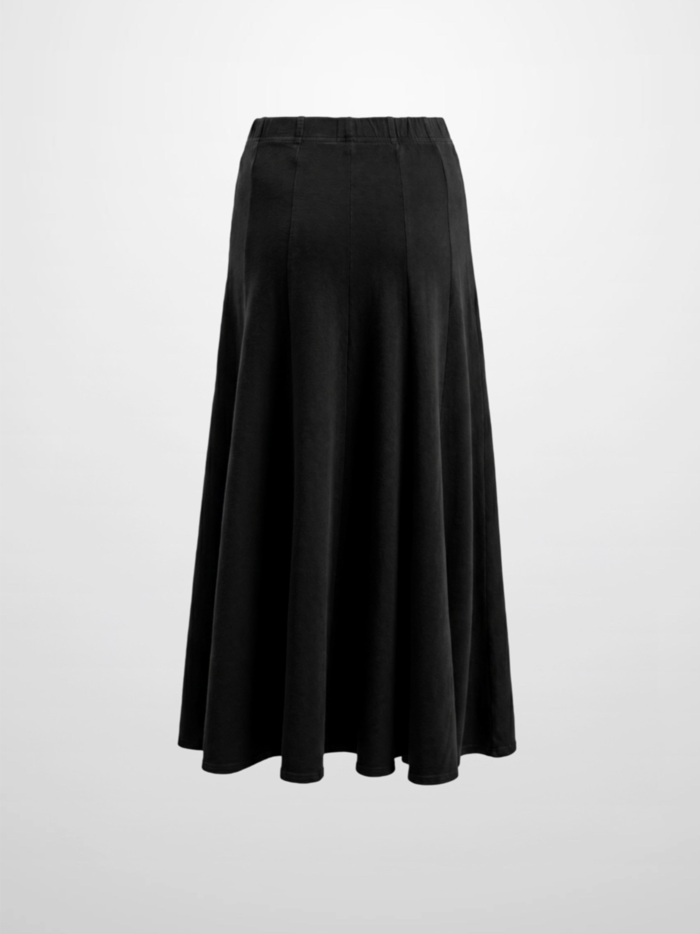 Paneled Flare Skirt 35"-Solid Black