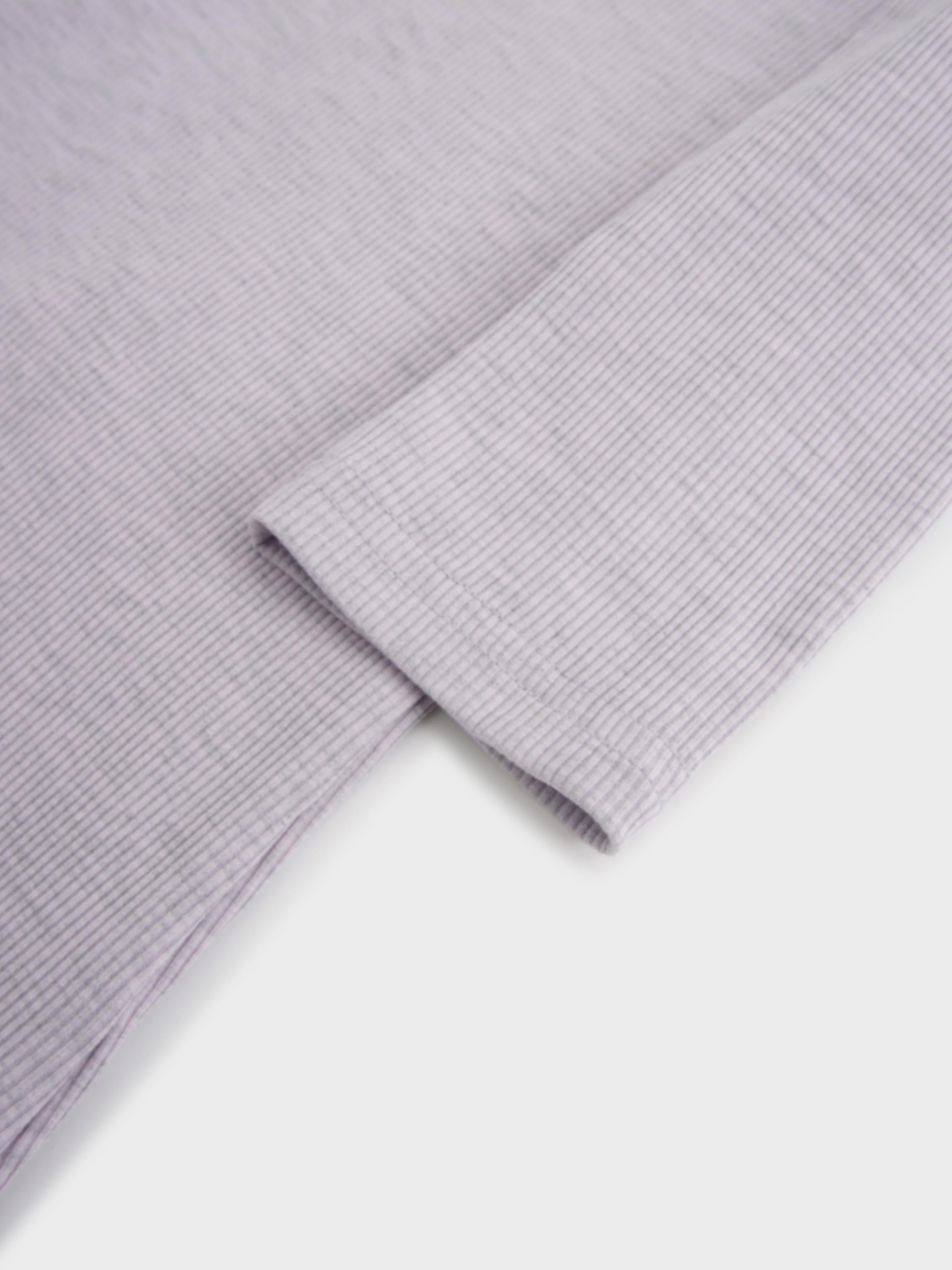 Soft Ribbed High V Tee-Heathered Lavender