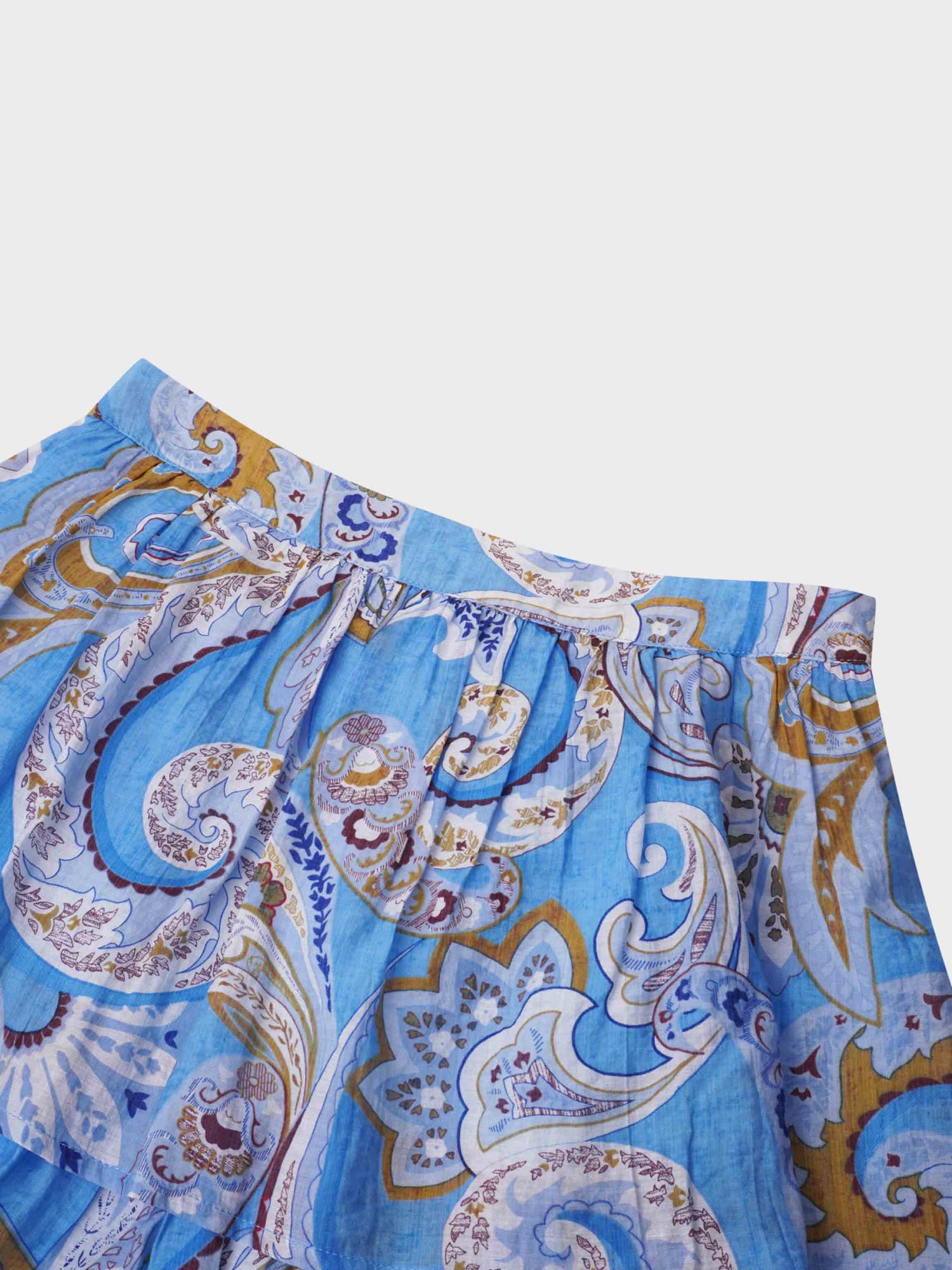 Layered Skirt-Light Blue Paisley