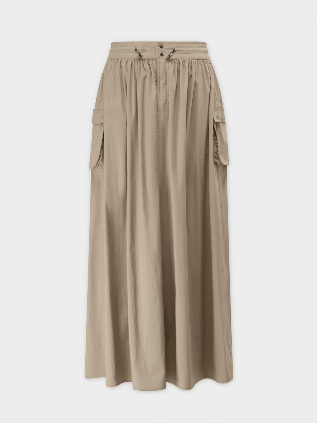 Waist Pull Skirt-Khaki