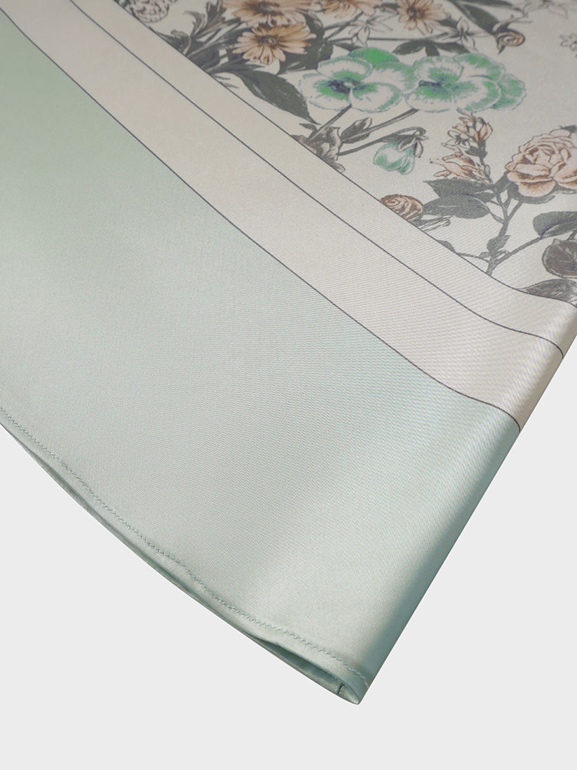 Print Slip Skirt-Floral Border