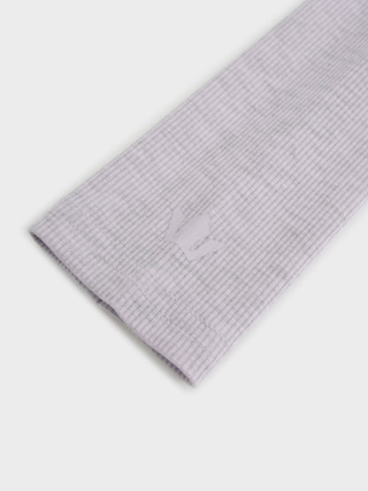 Soft Ribbed High V Tee-Heathered Lavender