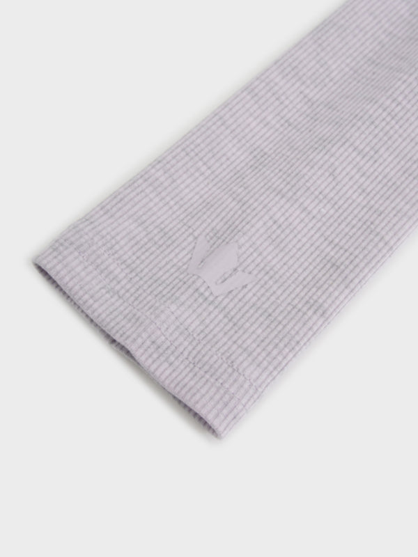 Soft Ribbed High V Tee-Heathered Lavender
