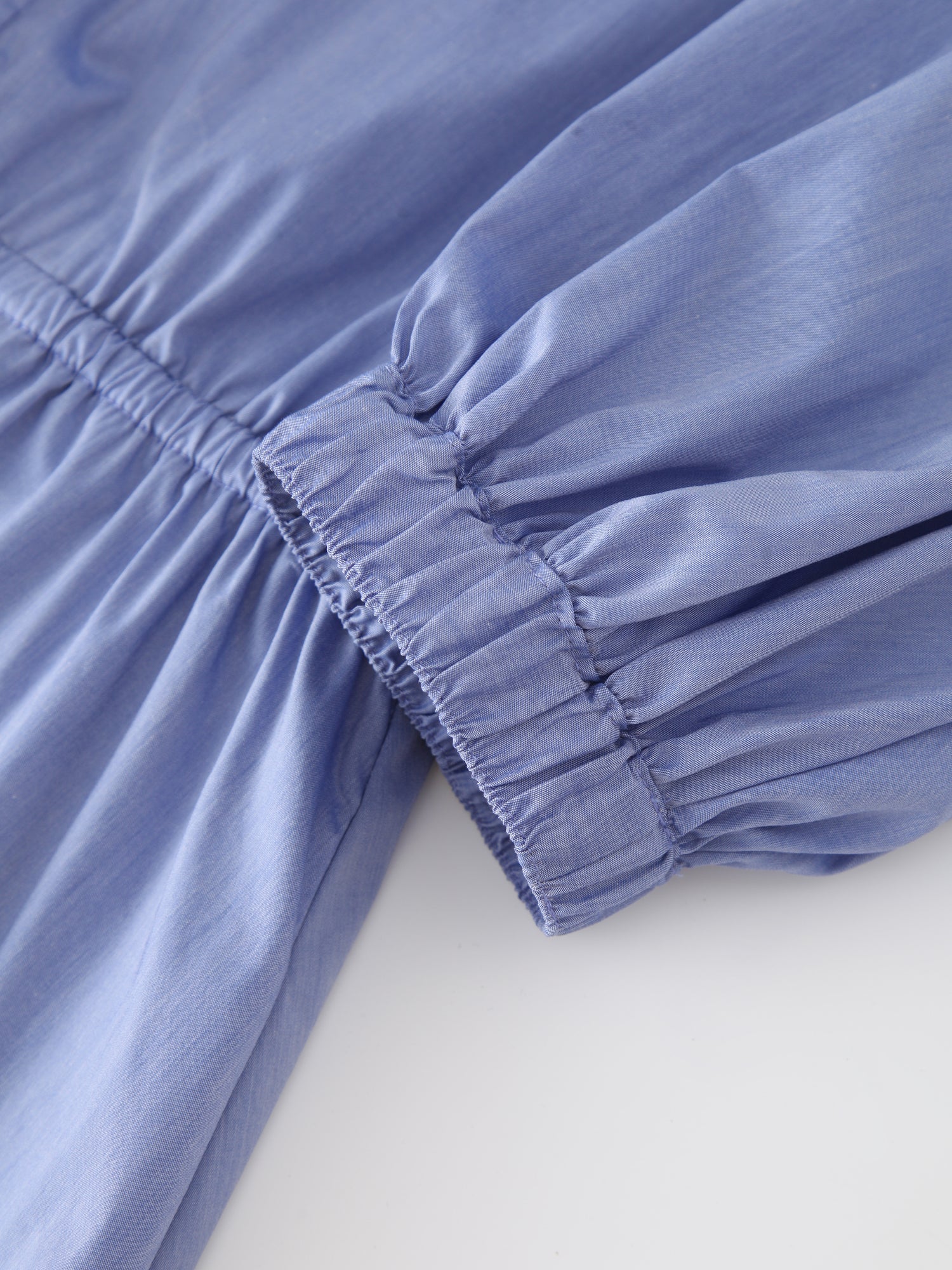 Vestido Polo Puff-Chambray Azul