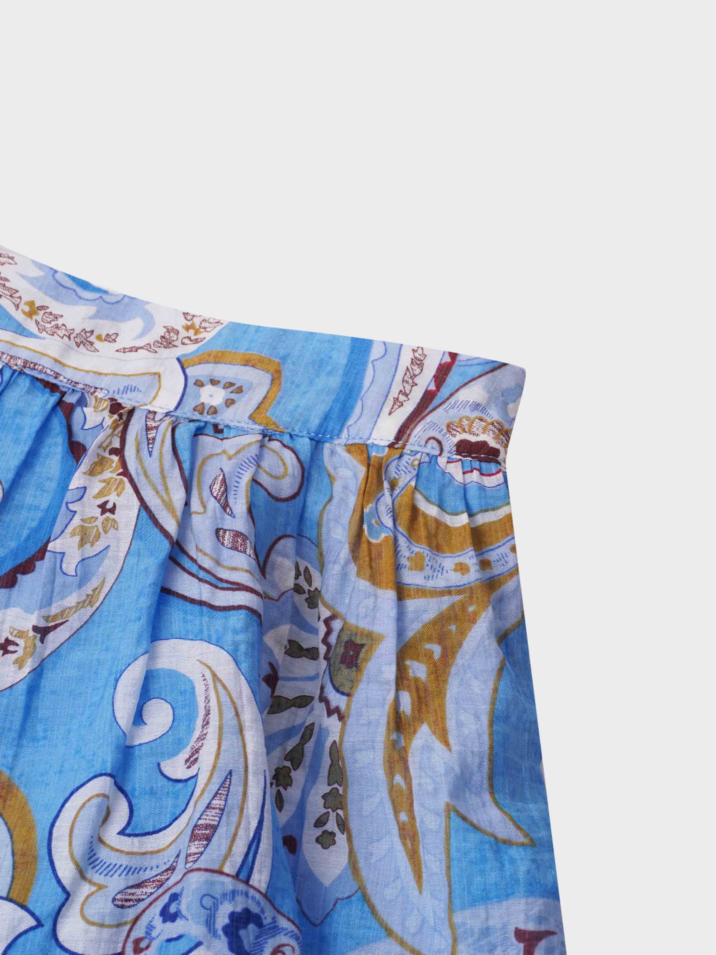 Layered Skirt-Light Blue Paisley