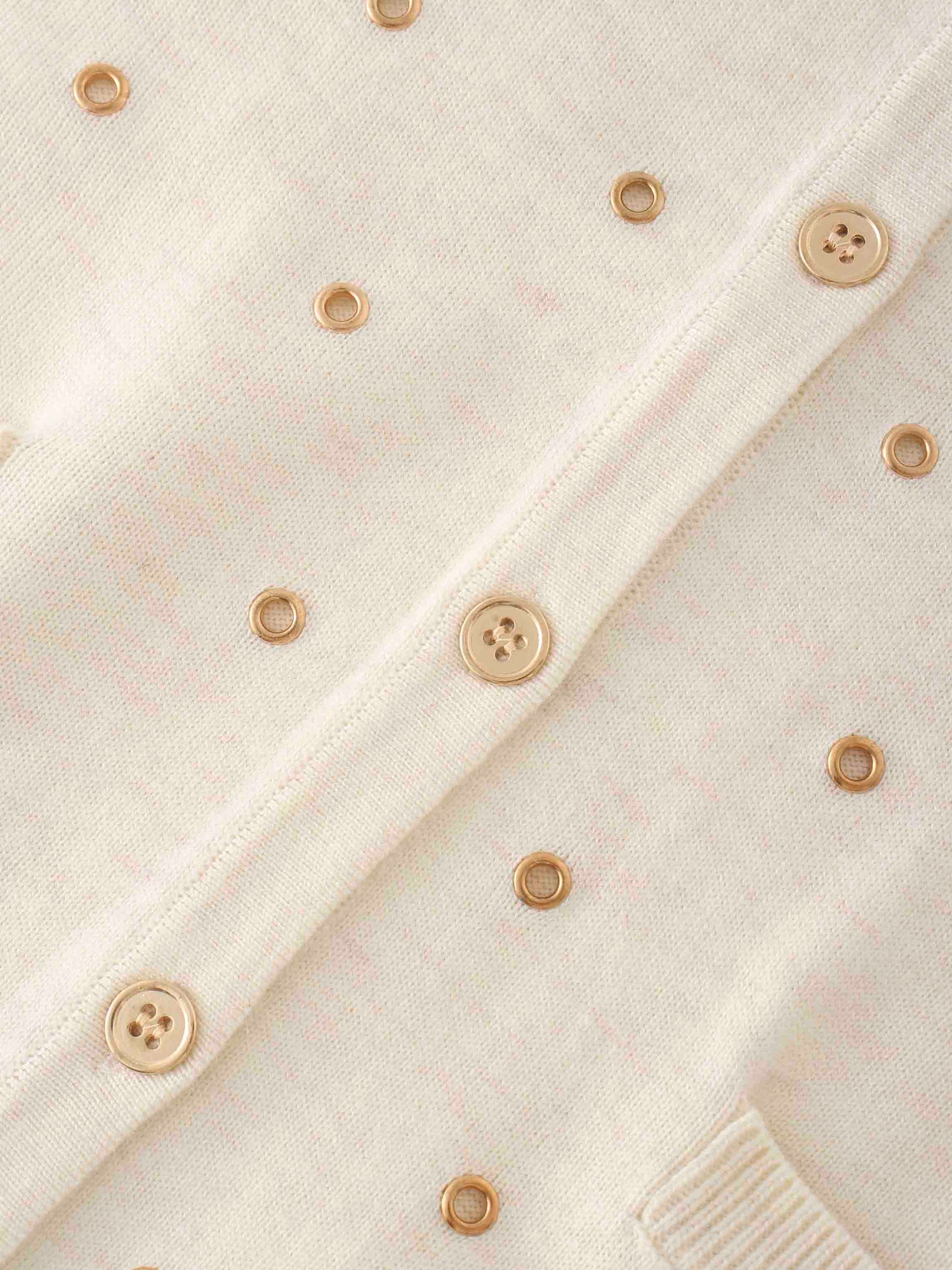 Grommet Cardigan-Cream