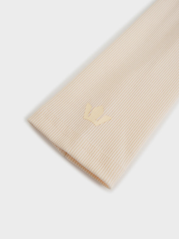 Soft Ribbed High V Tee-Cream