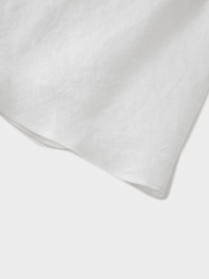 Linen Slip Skirt-White