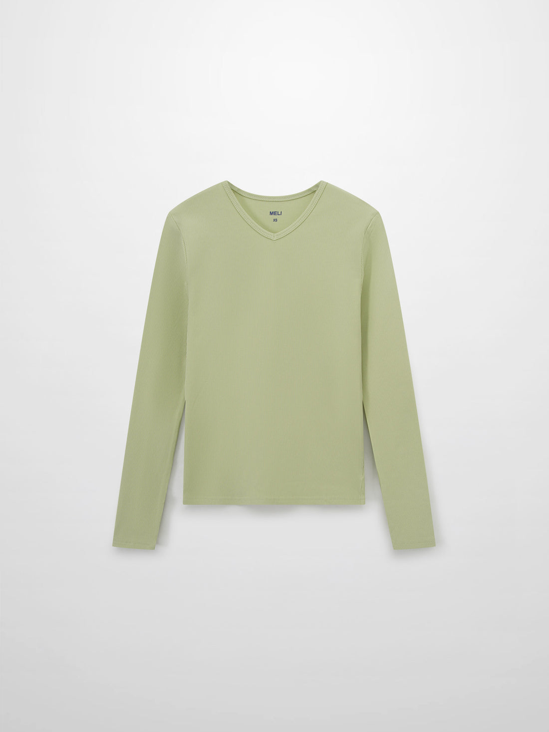 Soft Ribbed High V Tee-Muted Lime