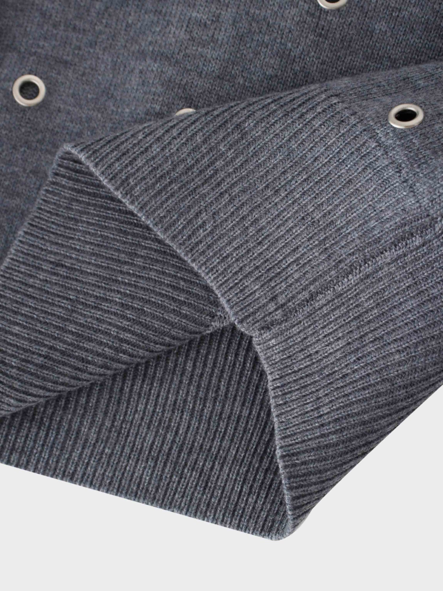 Grommet Cardigan-Grey