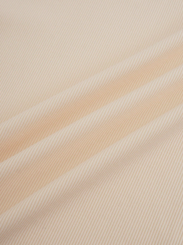 Soft Ribbed High V Tee-Cream