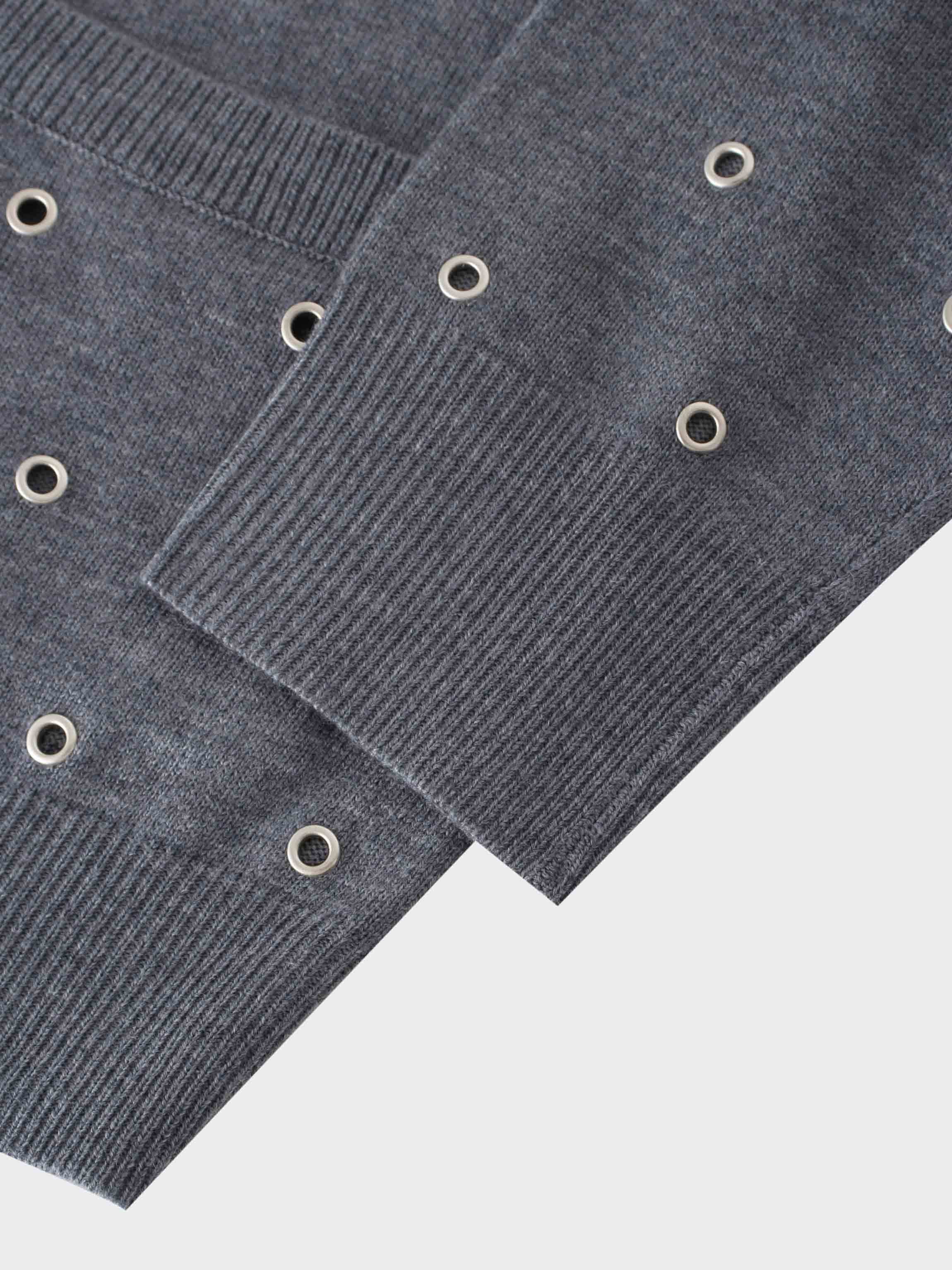 Grommet Cardigan-Grey