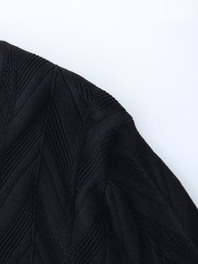 Wave Stripe Sweater-Black