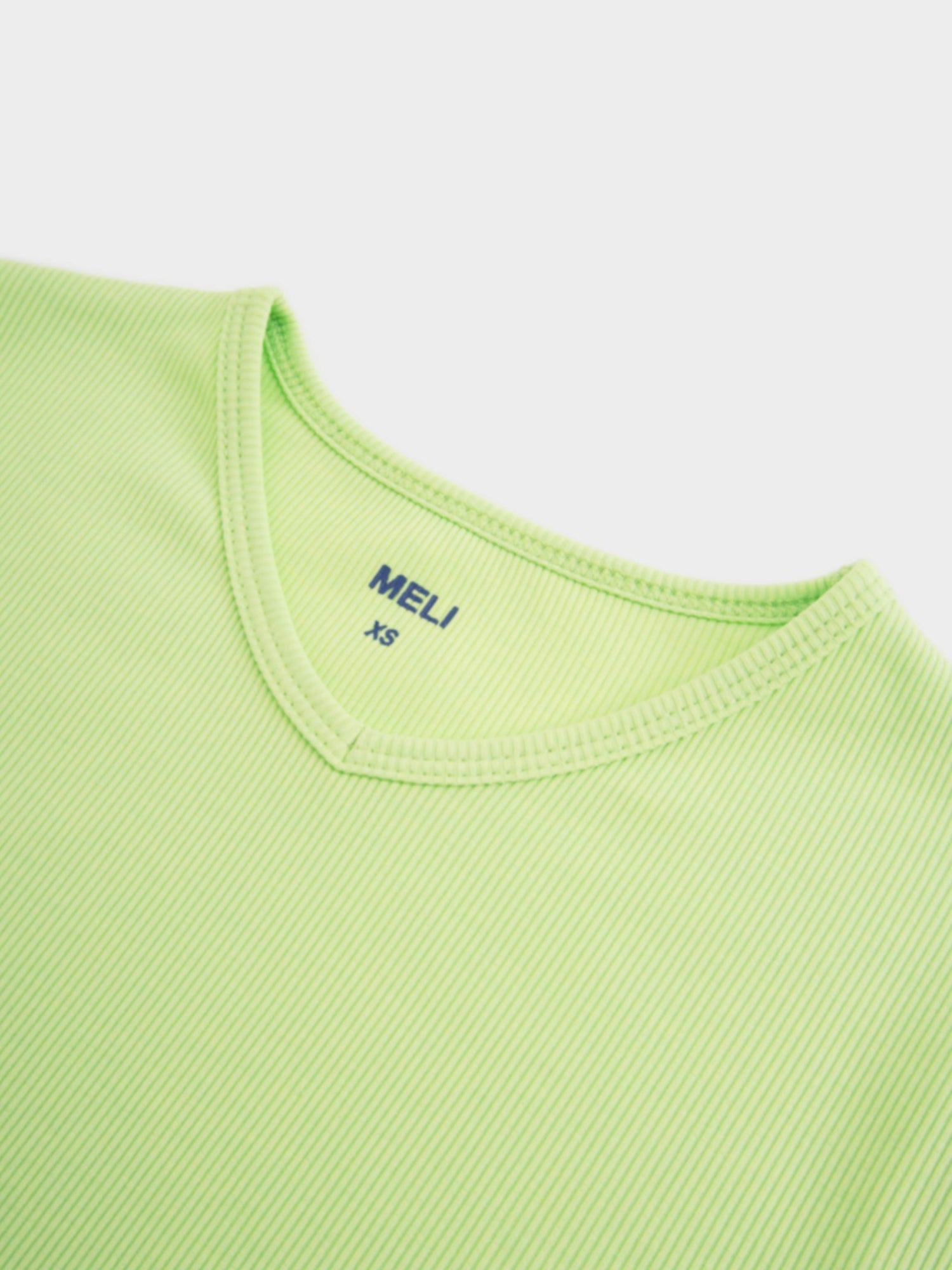 Soft Ribbed High V Tee-Bright Lime