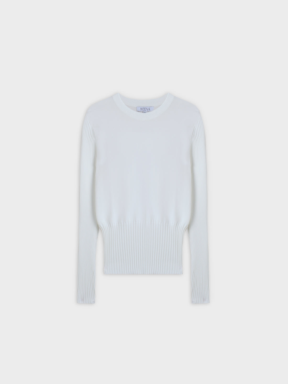 RIBBED WAISTED SWEATER-WHITE