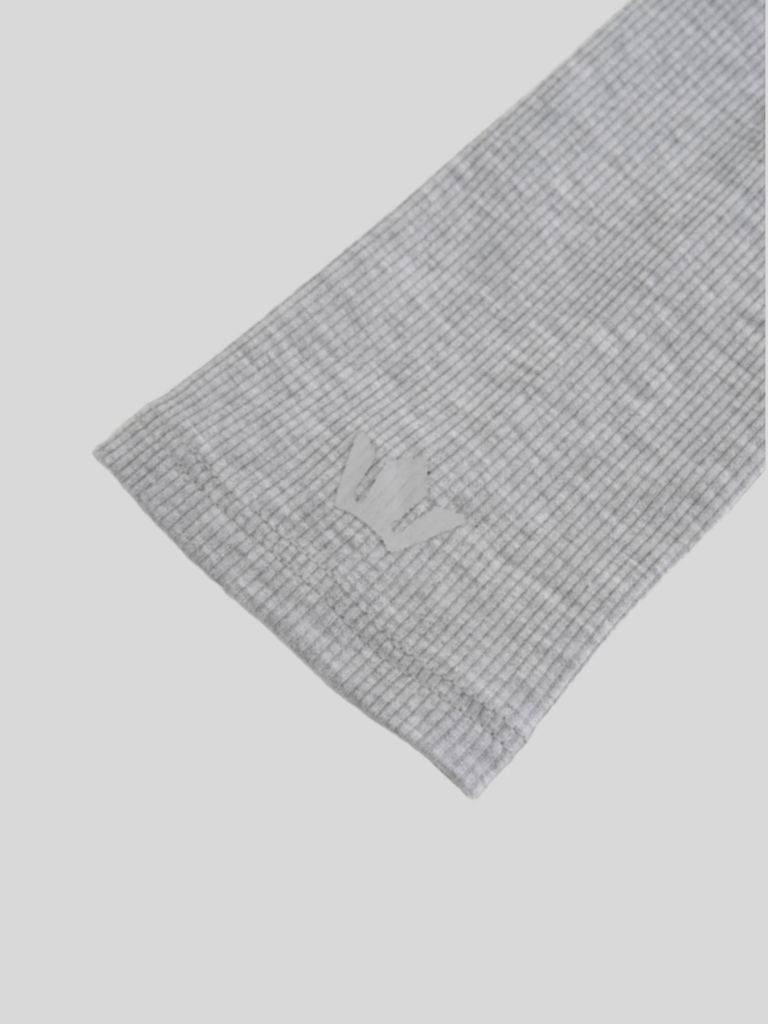 Ribbed Half Zip Hoodie Tee-Grey