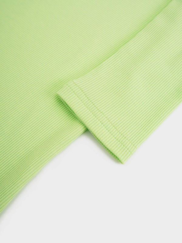 Soft Ribbed High V Tee-Bright Lime