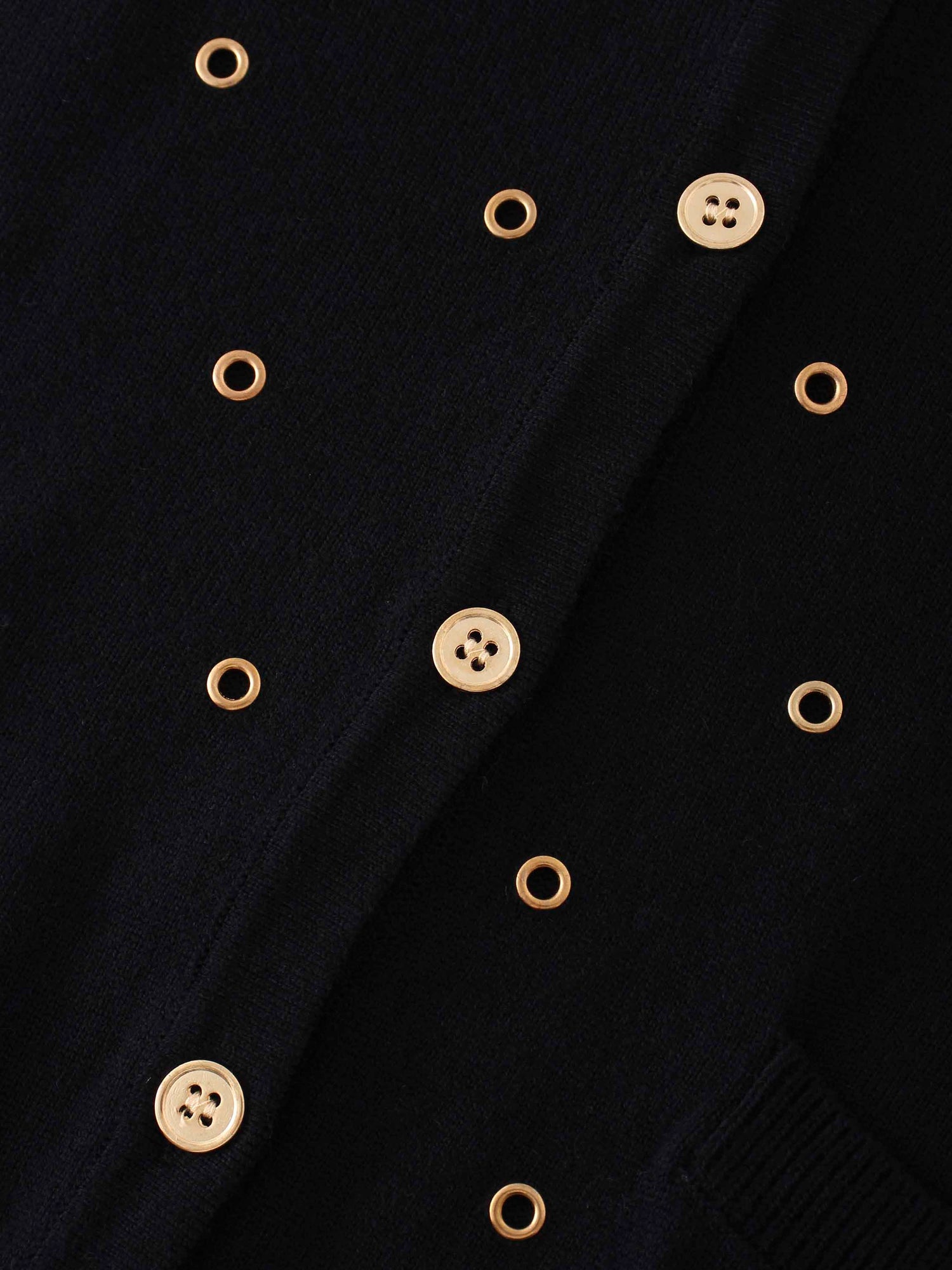 Grommet Cardigan-Black