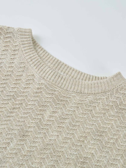 Fringe Bottom Sweater - Heathered Camel
