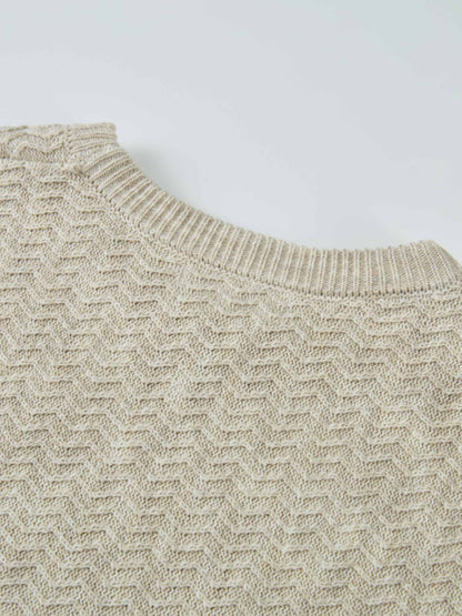 Fringe Bottom Sweater - Heathered Camel