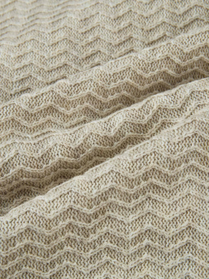Fringe Bottom Sweater - Heathered Camel