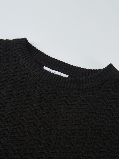 Fringe Bottom Sweater - Solid Black