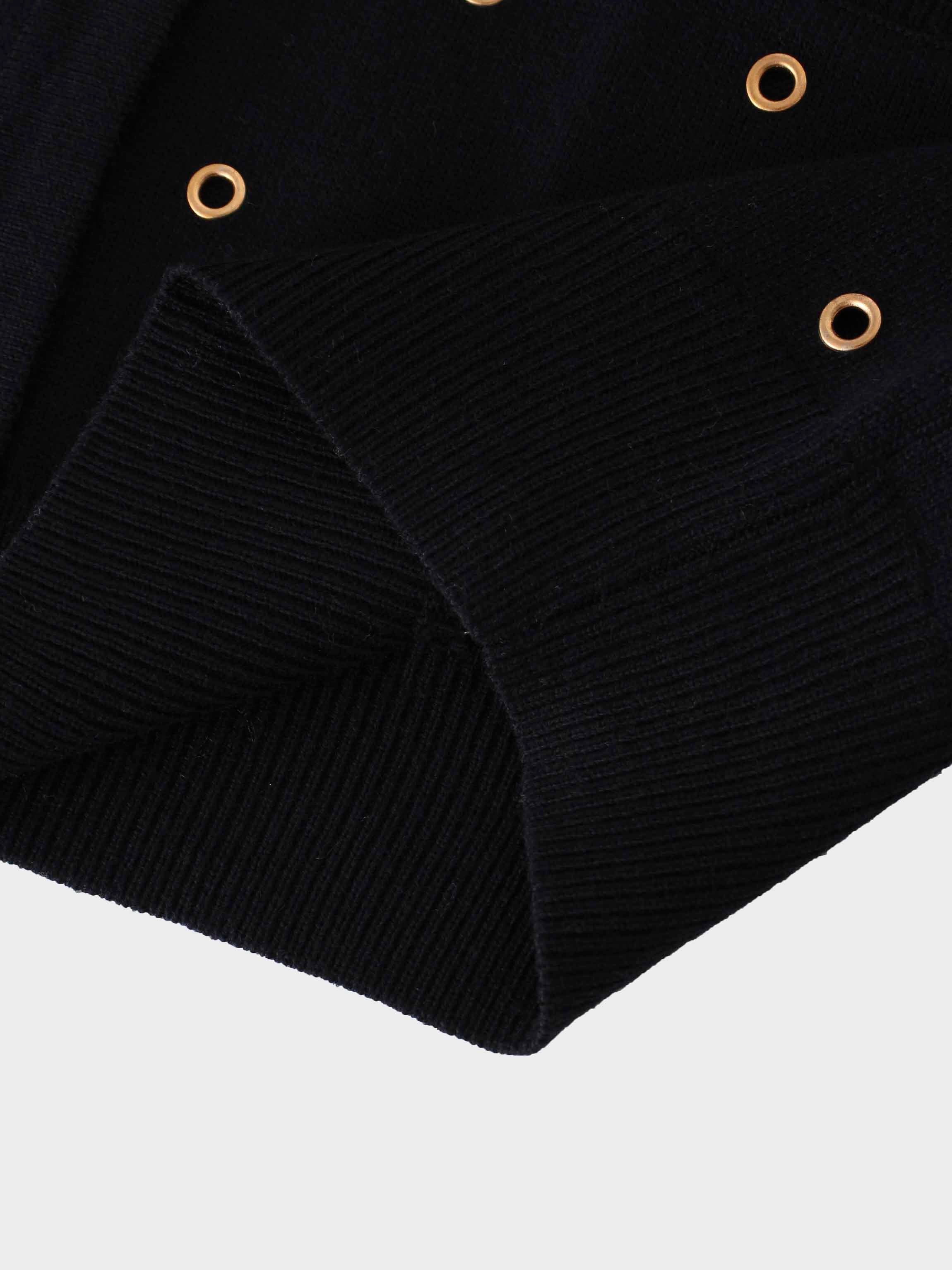 Grommet Cardigan-Black