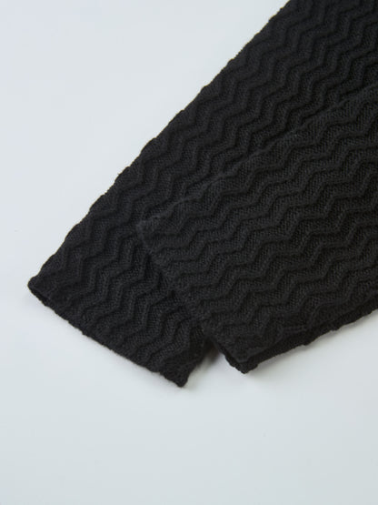 Fringe Bottom Sweater - Solid Black