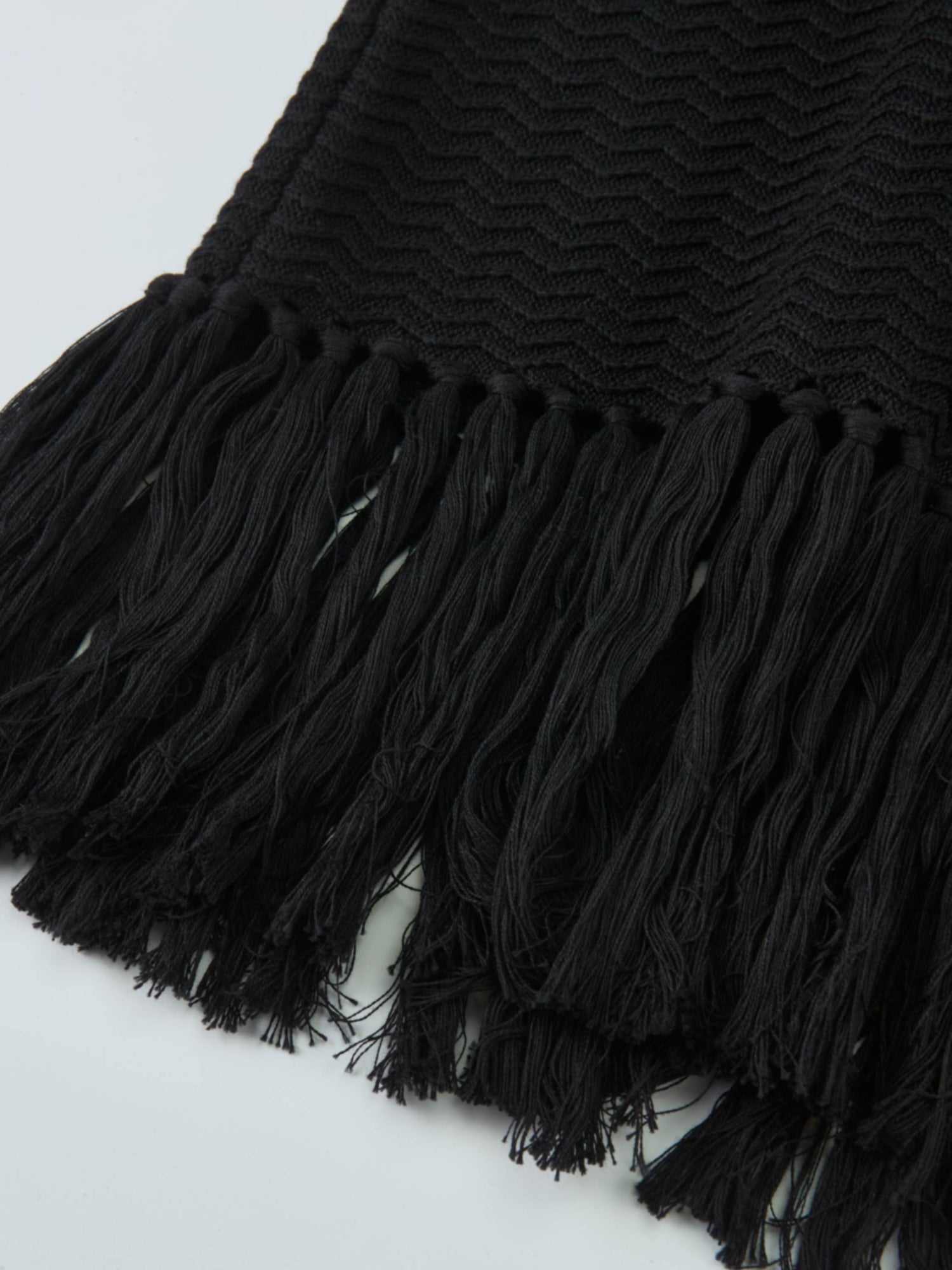 Fringe Bottom Sweater - Solid Black
