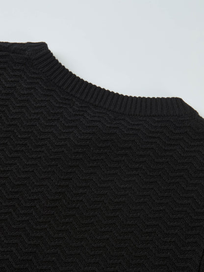 Fringe Bottom Sweater - Solid Black