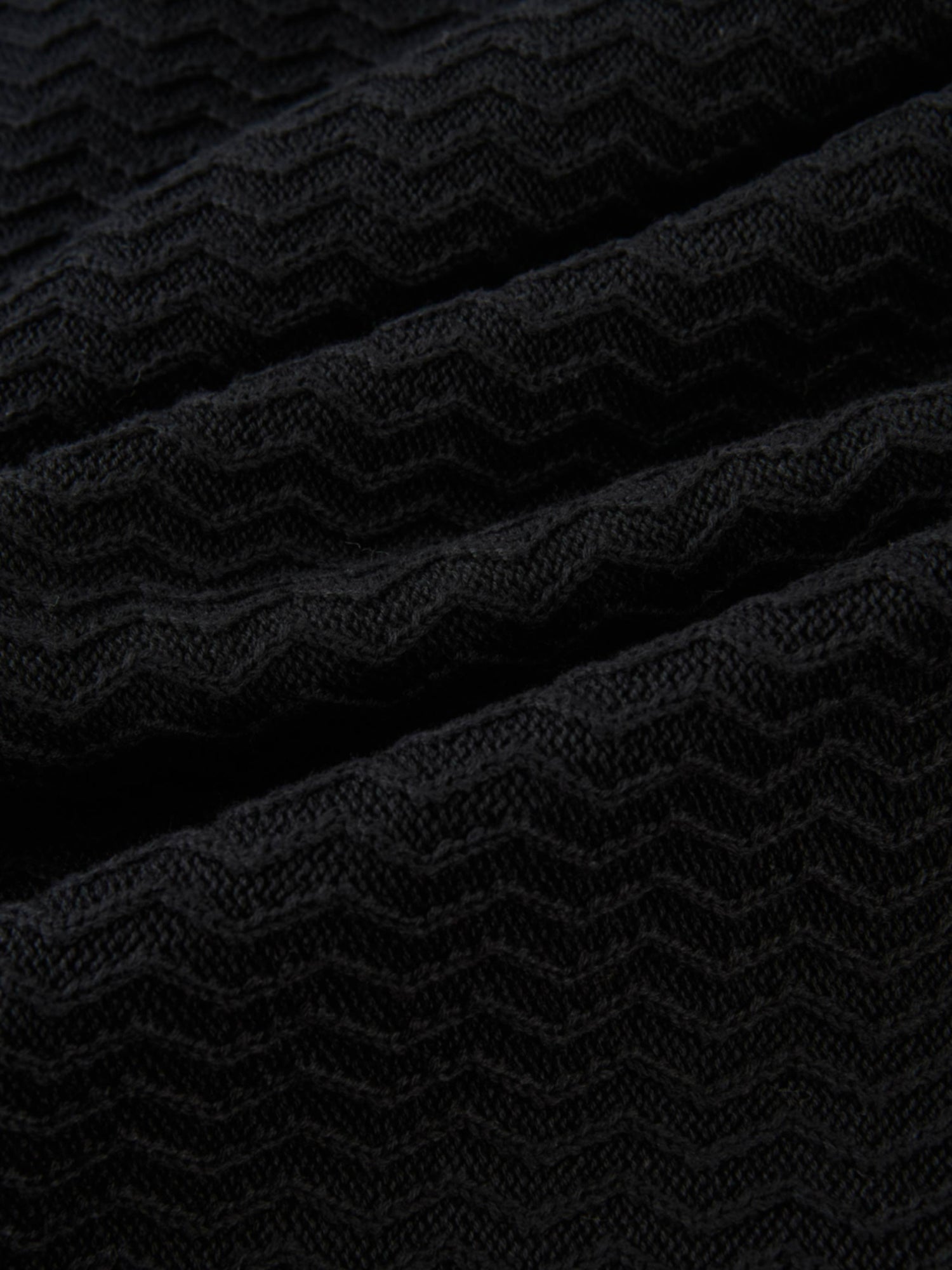 Fringe Bottom Sweater - Solid Black