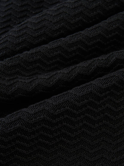 Fringe Bottom Sweater - Solid Black