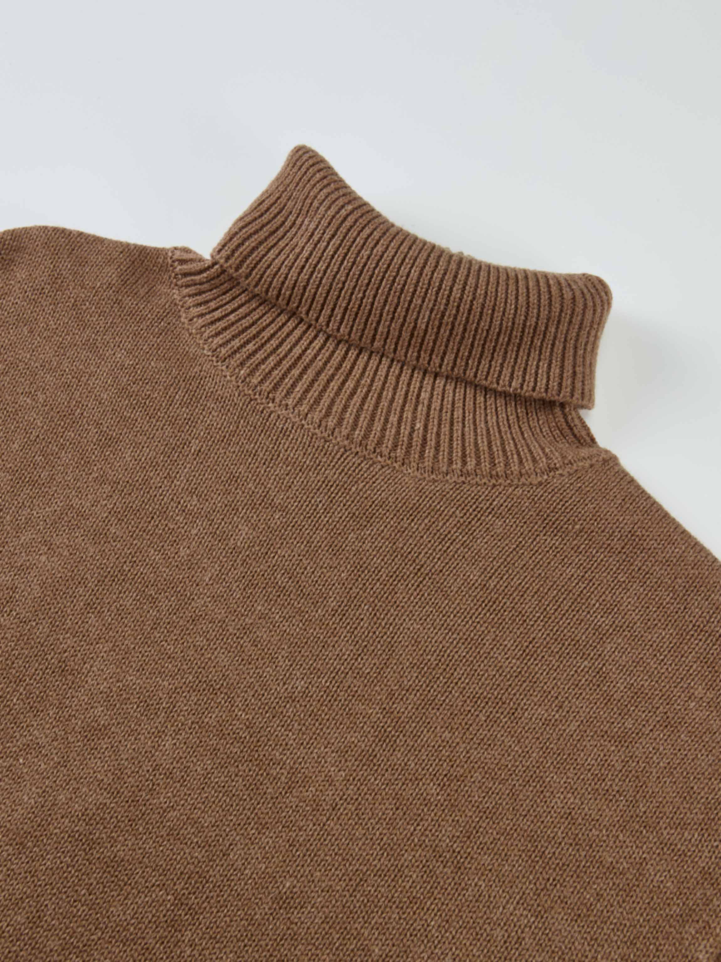 Shirt Back Sweater - Brown/Light Blue Stripe