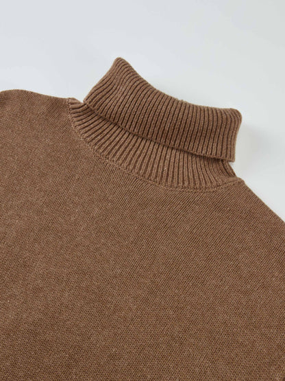 Shirt Back Sweater - Brown/Light Blue Stripe