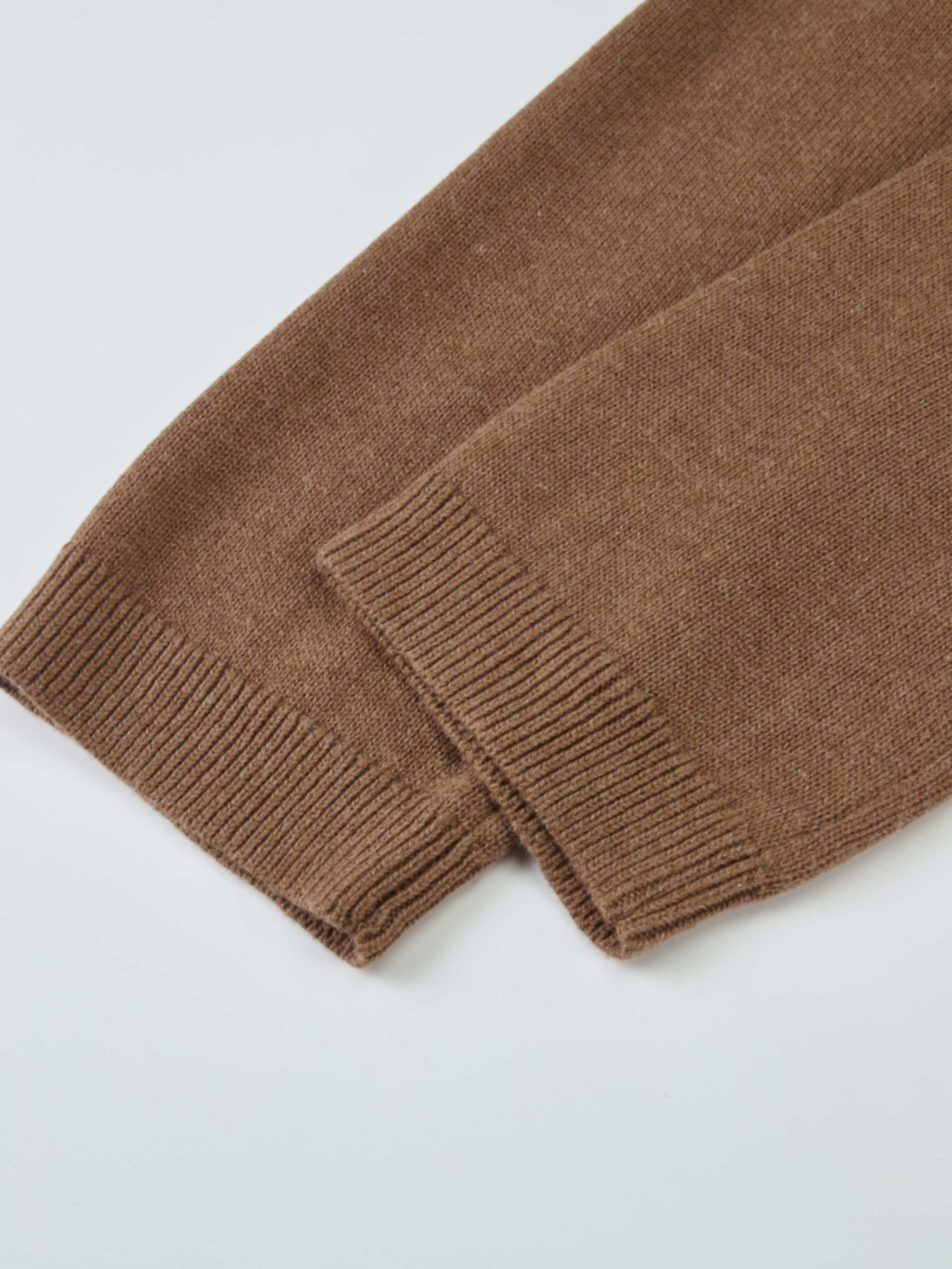 Shirt Back Sweater - Brown/Light Blue Stripe