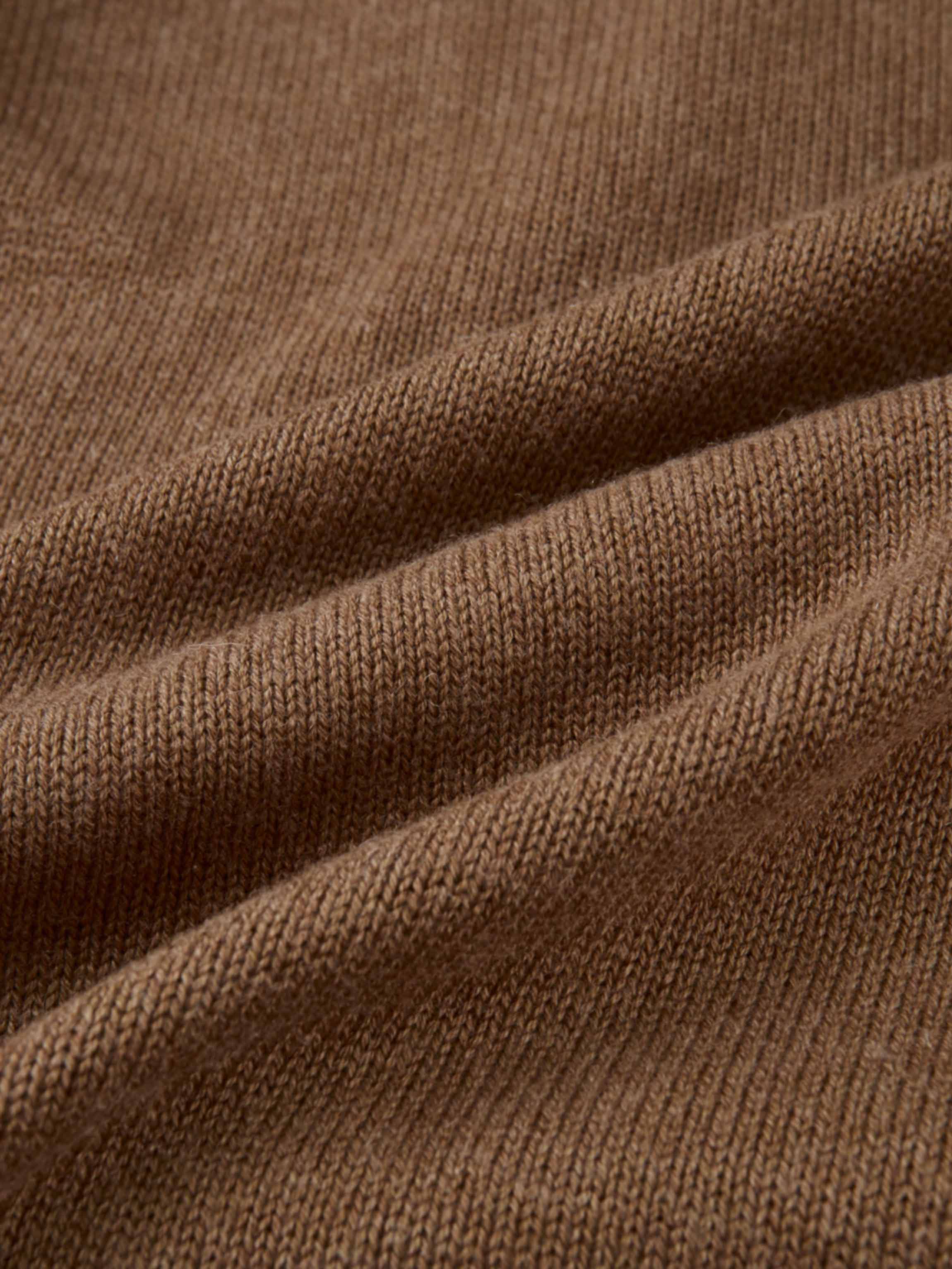 Shirt Back Sweater - Brown/Light Blue Stripe