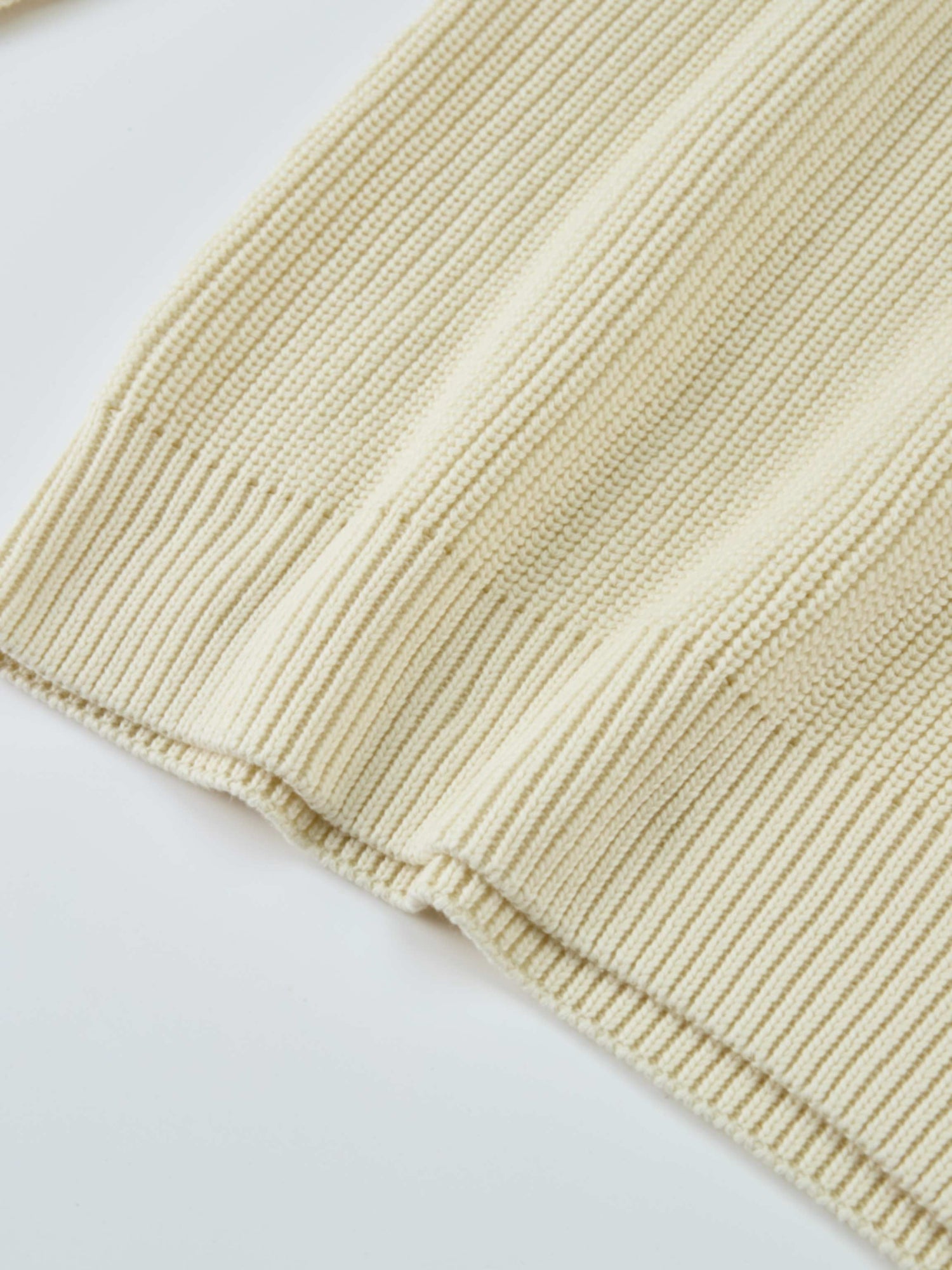 V Neck Varsity Sweater - Cream/Cobalt Blue
