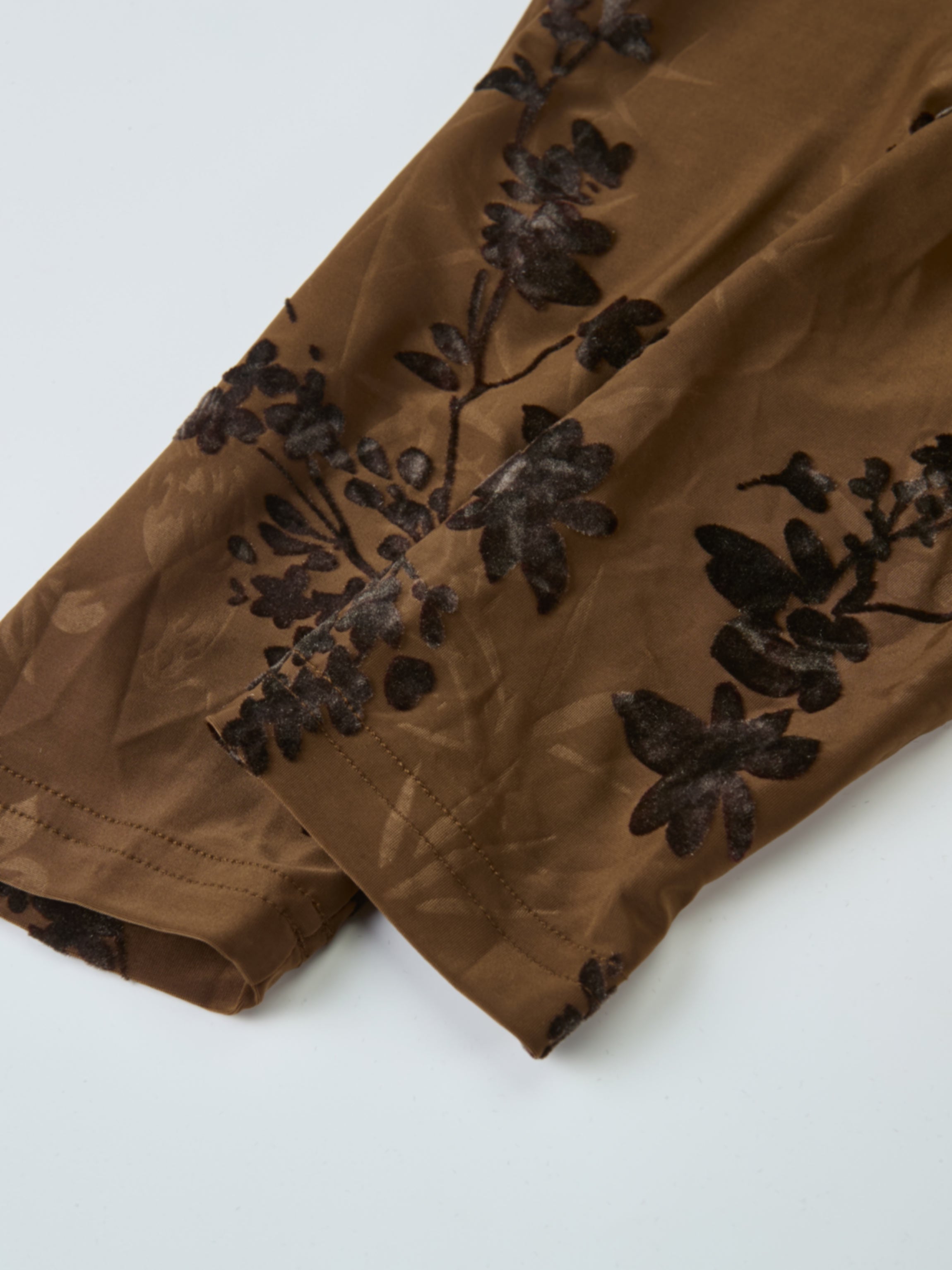 Front Knot Pleated Maxi Dress - Bronze/Black Floral